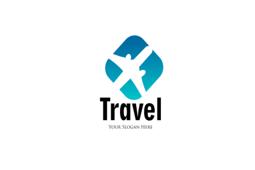 Detailed travel logo concept for business