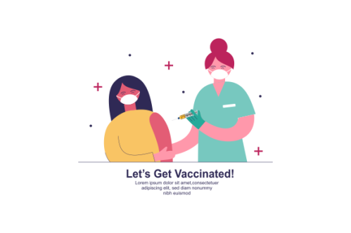 Flat vaccination campaign illustration vector