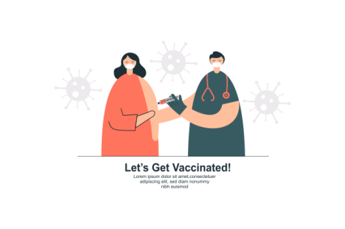 Flat vaccination campaign illustration vector