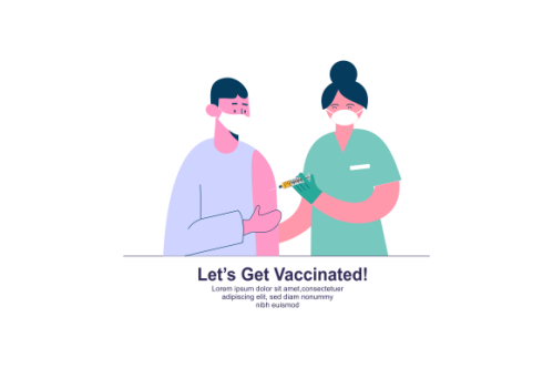 Flat vaccination campaign illustration vector