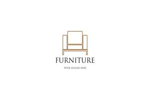 Interior minimalist room, gallery furniture logo design vector