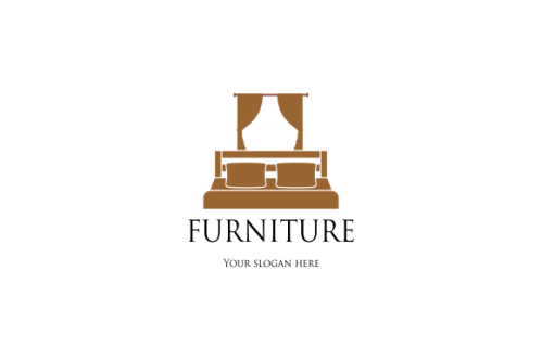 Interior minimalist room, gallery furniture logo design vector