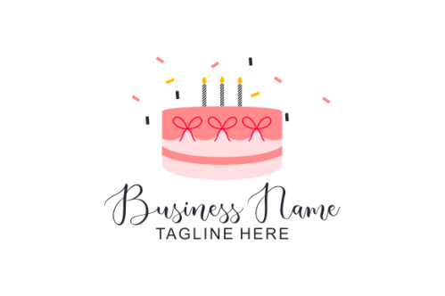 Birthday cake dessert, cake logo design