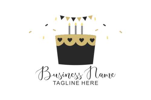 Birthday cake dessert, cake logo design