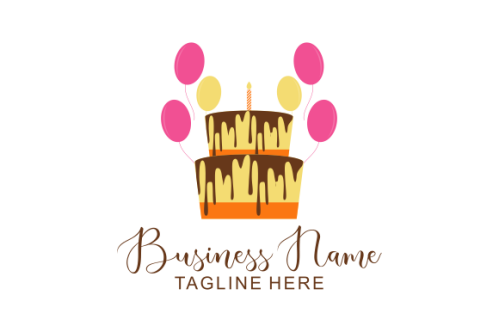 Birthday cake dessert, cake logo design