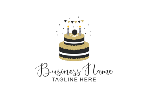 Birthday cake dessert, cake logo design