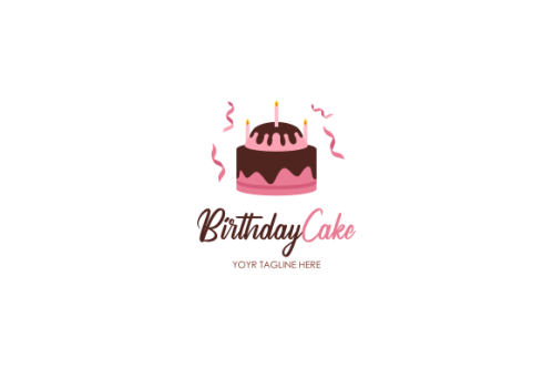 Birthday cake dessert, cake logo design