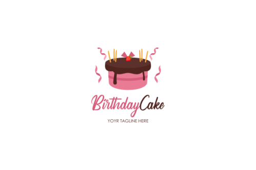 Birthday cake dessert, cake logo design