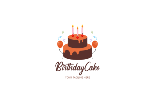 Birthday cake dessert, cake logo design