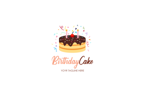 Birthday cake dessert, cake logo design