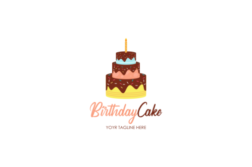 Birthday cake dessert, cake logo design