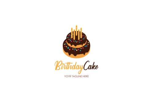 Birthday cake dessert, cake logo design