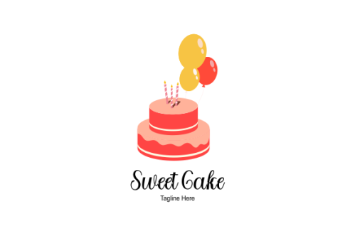 Birthday cake dessert, cake logo design