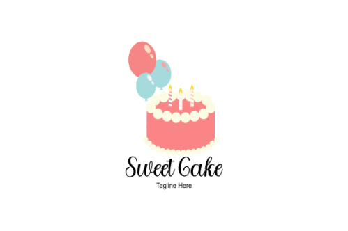 Birthday cake dessert, cake logo design