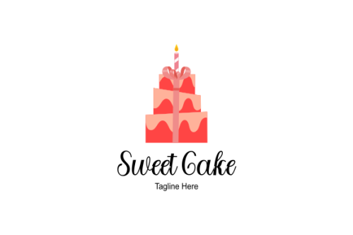 Birthday cake dessert, cake logo design