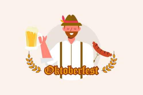 Hand drawn oktoberfest character illustration