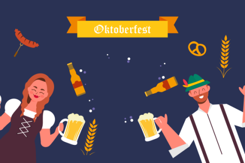 Hand drawn oktoberfest character illustration