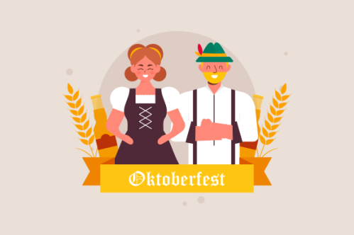 Hand drawn oktoberfest character illustration