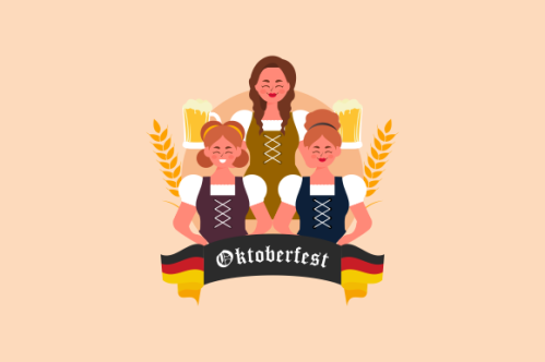 Hand drawn oktoberfest character illustration