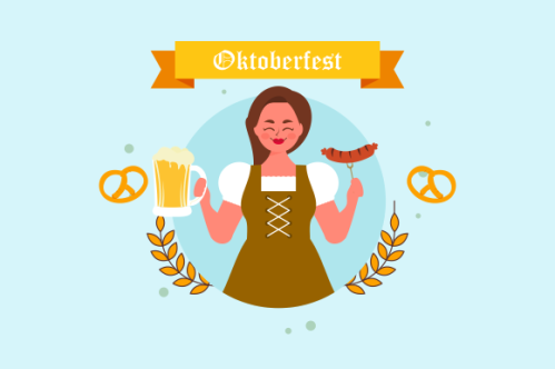 Hand drawn oktoberfest character illustration