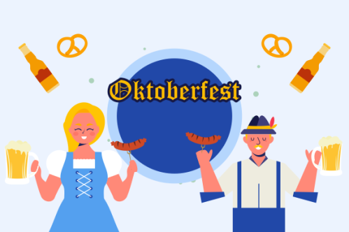 Hand drawn oktoberfest character illustration