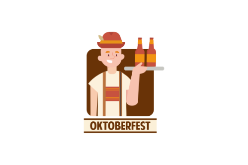 Hand drawn oktoberfest character illustration