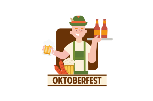 Hand drawn oktoberfest character illustration