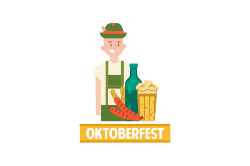 Hand drawn oktoberfest character illustration