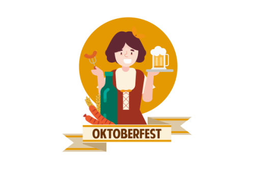 Hand drawn oktoberfest character illustration