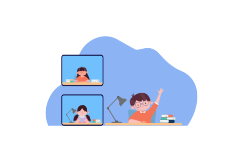 E-learning, online education concept illustration