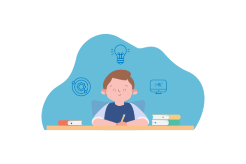 E-learning, online education concept illustration