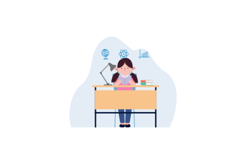 E-learning, online education concept illustration