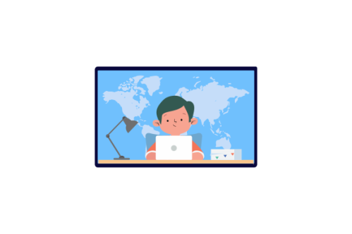 E-learning, online education concept illustration