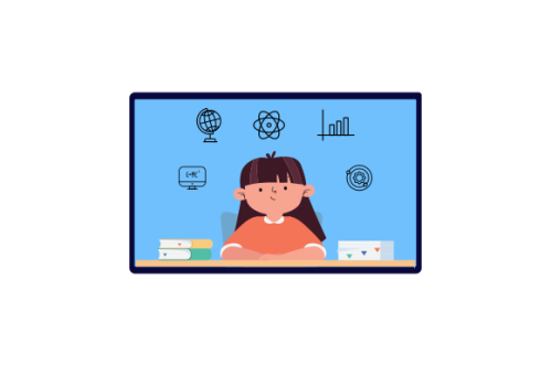 E-learning, online education concept illustration