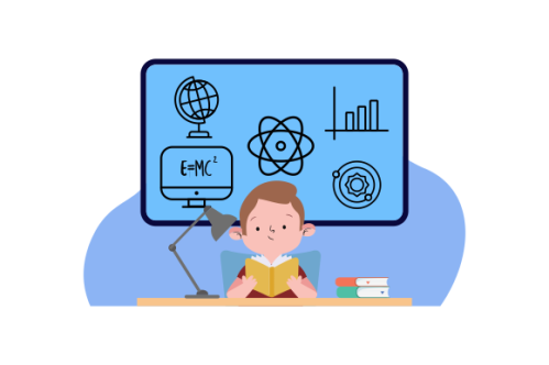 E-learning, online education concept illustration