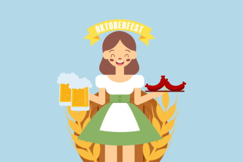 Hand drawn oktoberfest character illustration