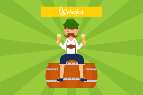 Hand drawn oktoberfest character illustration