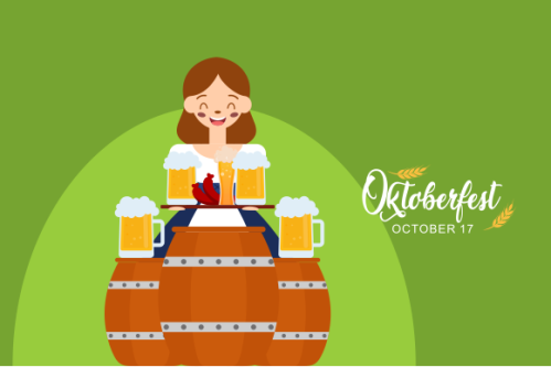 Hand drawn oktoberfest character illustration