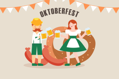 Hand drawn oktoberfest character illustration