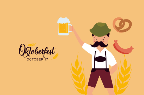 Hand drawn oktoberfest character illustration