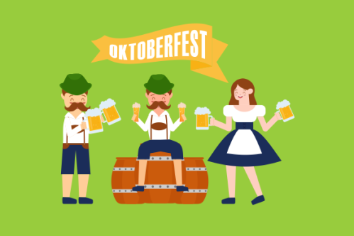 Hand drawn oktoberfest character illustration